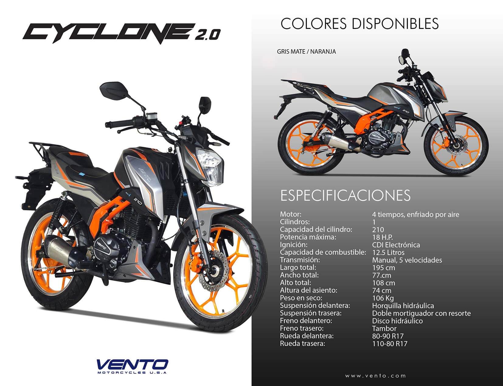 Cyclone 210 2.0 – Vento Motorcycles U.S.A │Guatemala